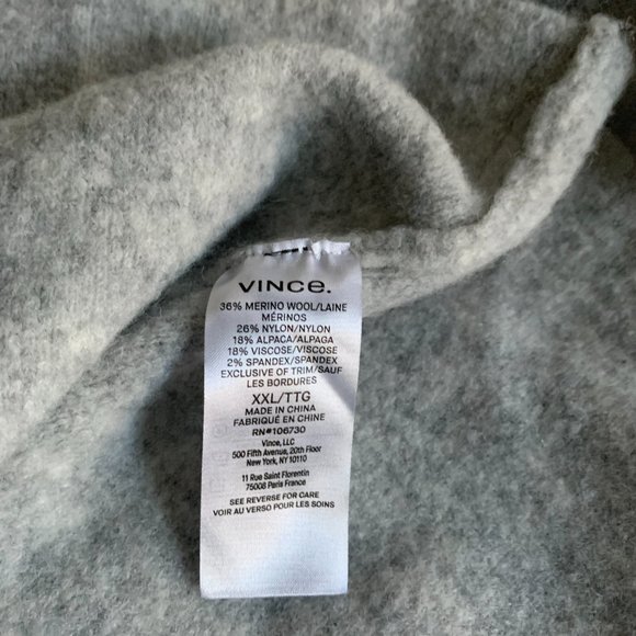 NWOT Vince Clean Edge Cardigan Grey Sweater Coat, size XXL - Picture 10 of 10